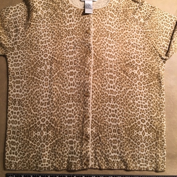 MELROSE STUDIO Cardigan, GOLD LEOPARD PRINT, Long Sleeves, NWOT, Size S - Picture 5 of 8